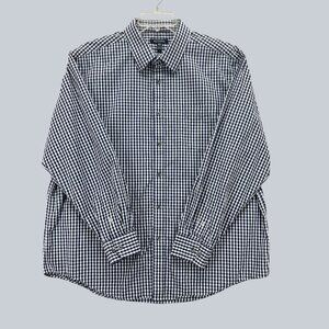 George Black & White Button-Up Shirt 100% Cotton Men's XL